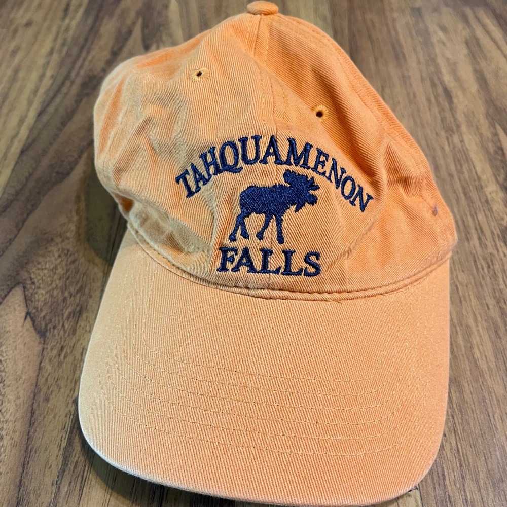 J Hats Tahquamenon Falls Michigan Hat Orange Moose Souvenir Adjustable Cap OSFM